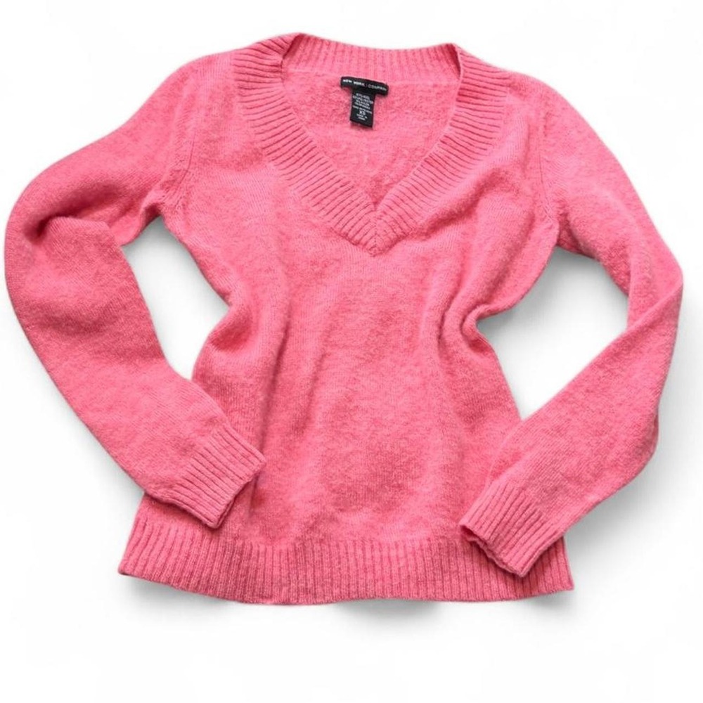 Vintage Y2K New York & Company Pink Wool Blend Sweater, Women's Size XS